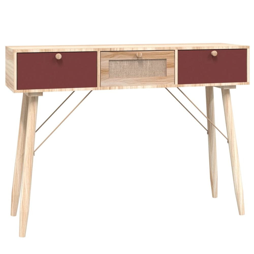 Vidaxl Konzolový stolík so zásuvkami 105x30x75 cm kompozitné drevo